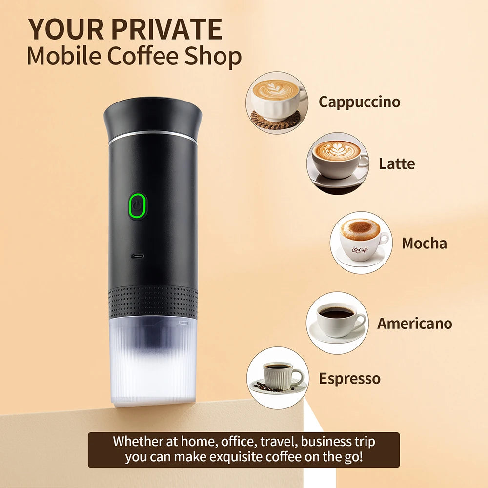obecilc Wireless Portable Espresso Coffee Maker for Car and Home