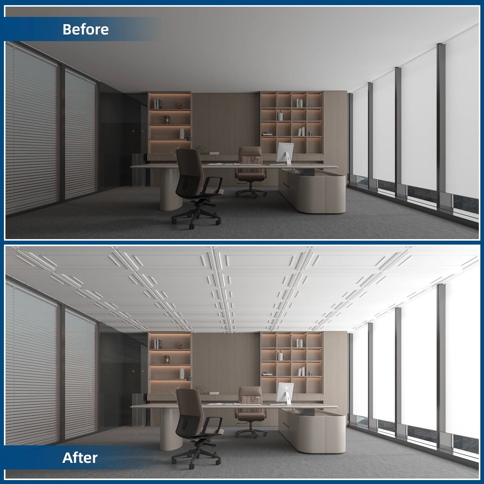 Art3d 3D Drop Ceiling Panels With Fireproof Sound Absorption