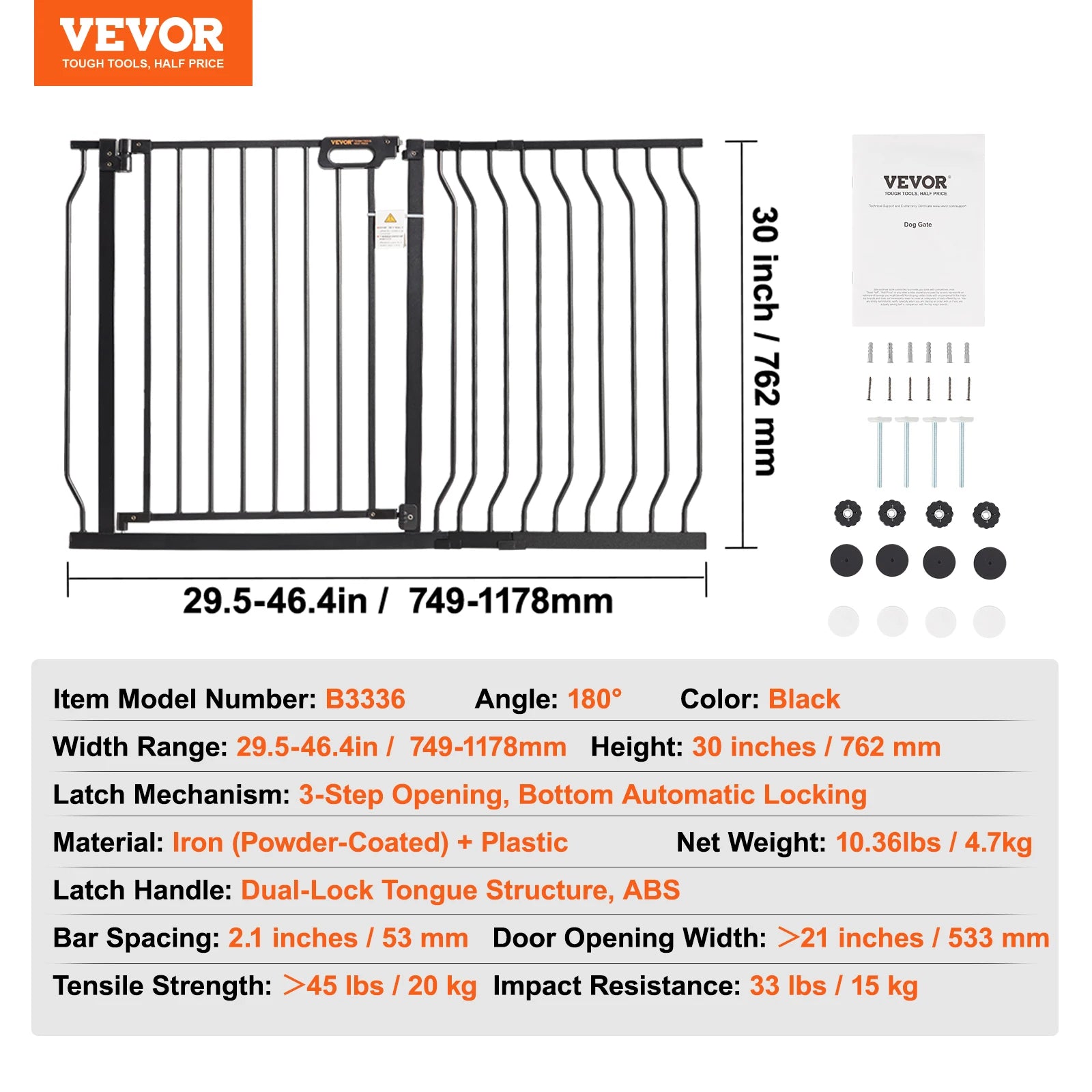SucceBuy Walk Through Baby And Dog Gate For Home Safety