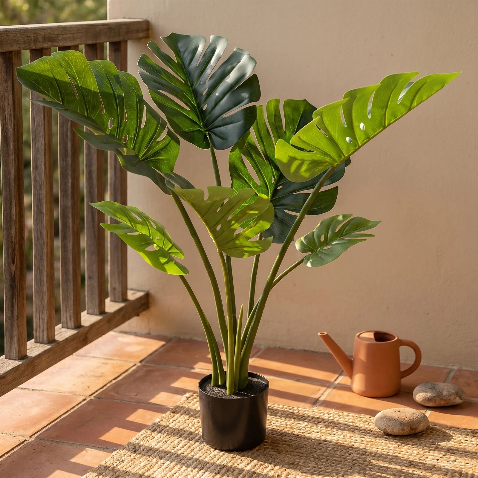 Artificial Monstera Tree Tropical Plant With Pot Indoor Outdoor Decor