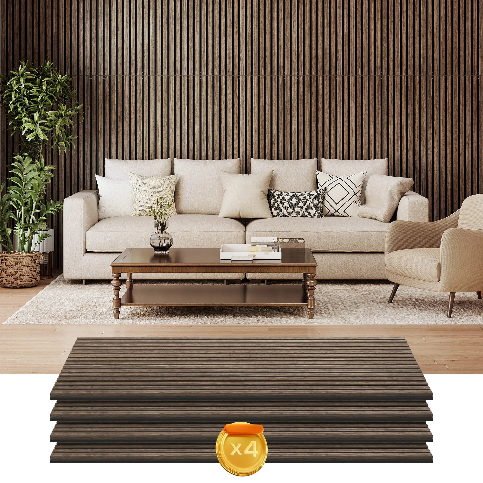 Modern Wood Slat Acoustic Panels For Wall Sound Absorption
