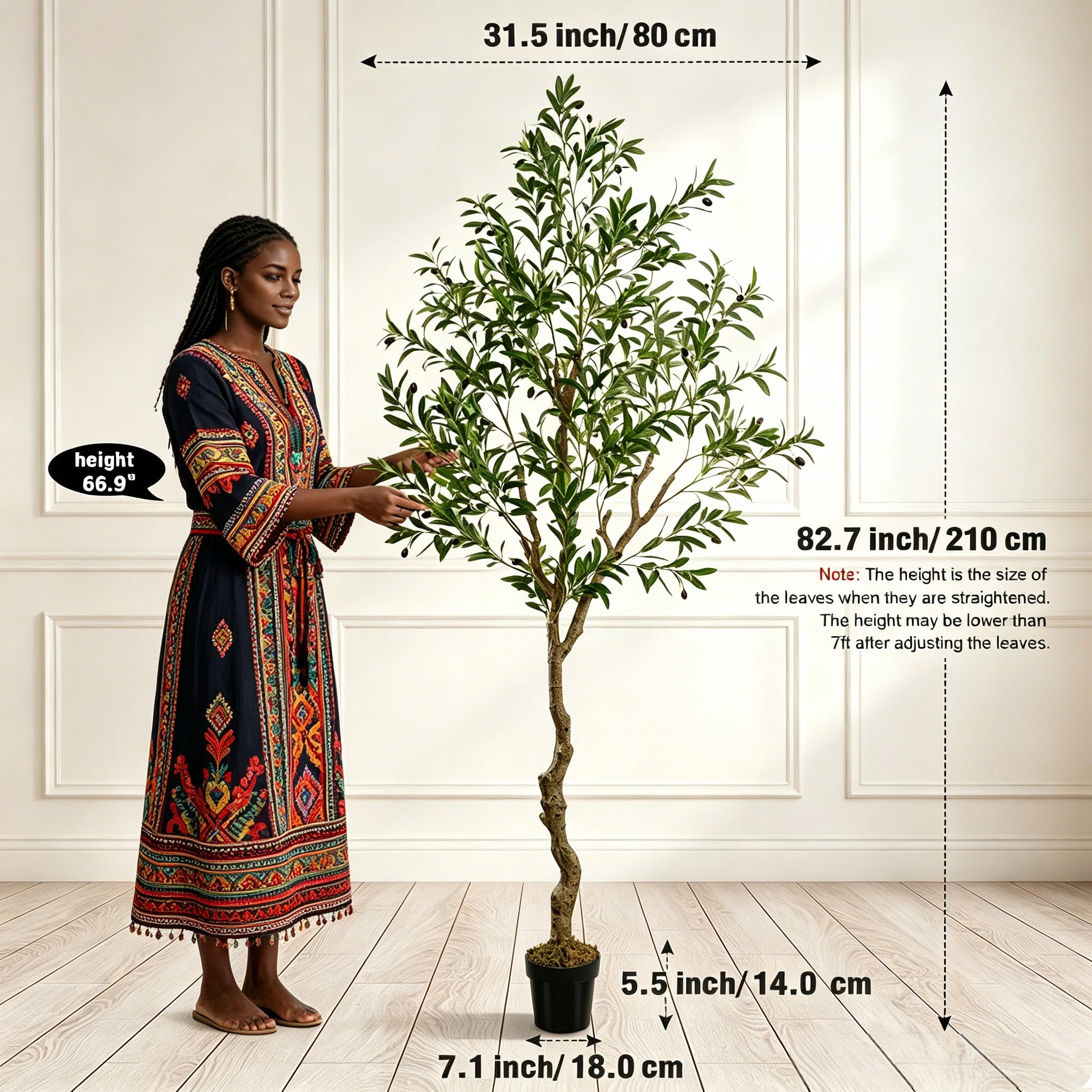 Olitree Artificial Olive Tree With Planter Pot And Realistic Foliage