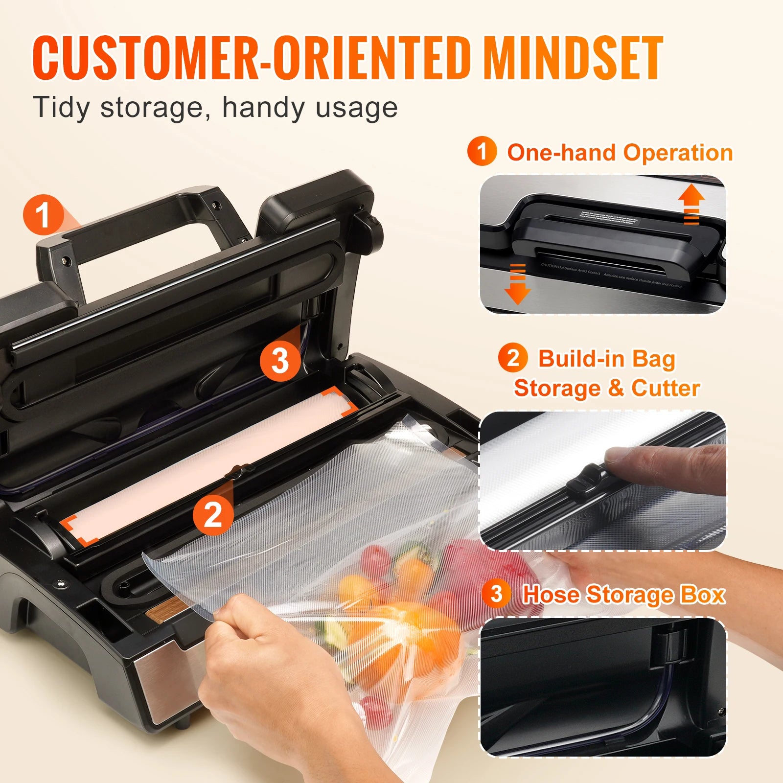 Succebuy Vacuum Sealer Machine for Food Packaging and Storage