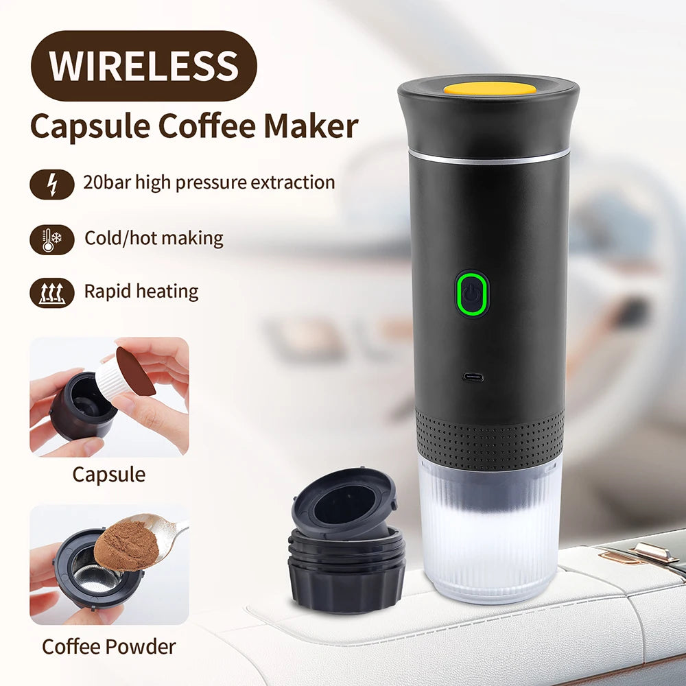 obecilc Wireless Portable Espresso Coffee Maker for Car and Home