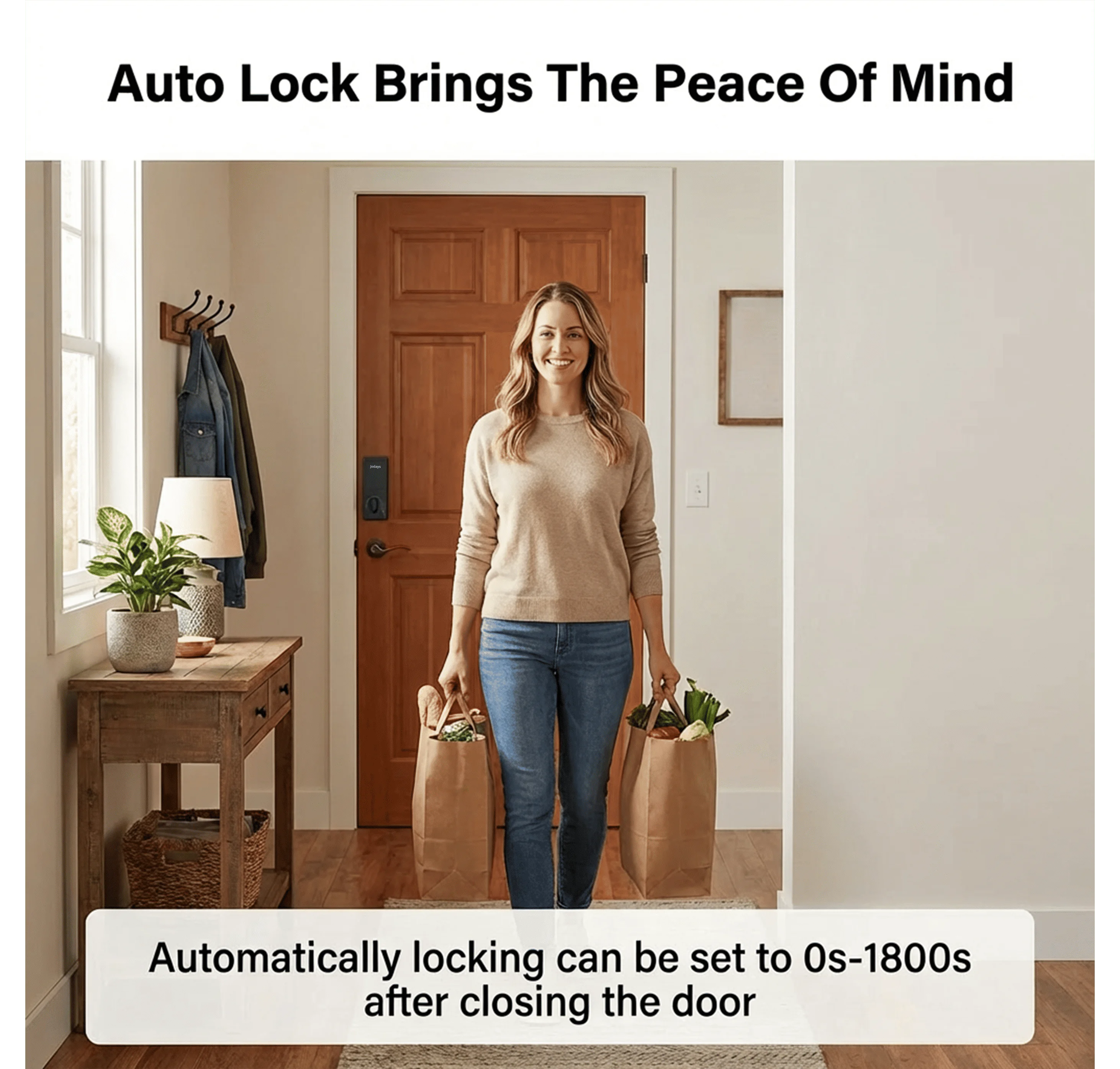 Jodays Smart Deadbolt Lock With Fingerprint, Keypad, App Control