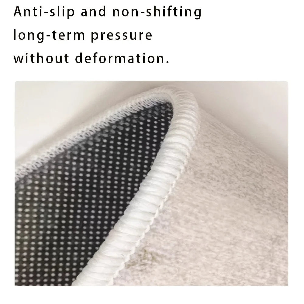 Velvet Area Rug With Anti Slip Rubber Backing, Machine Washable