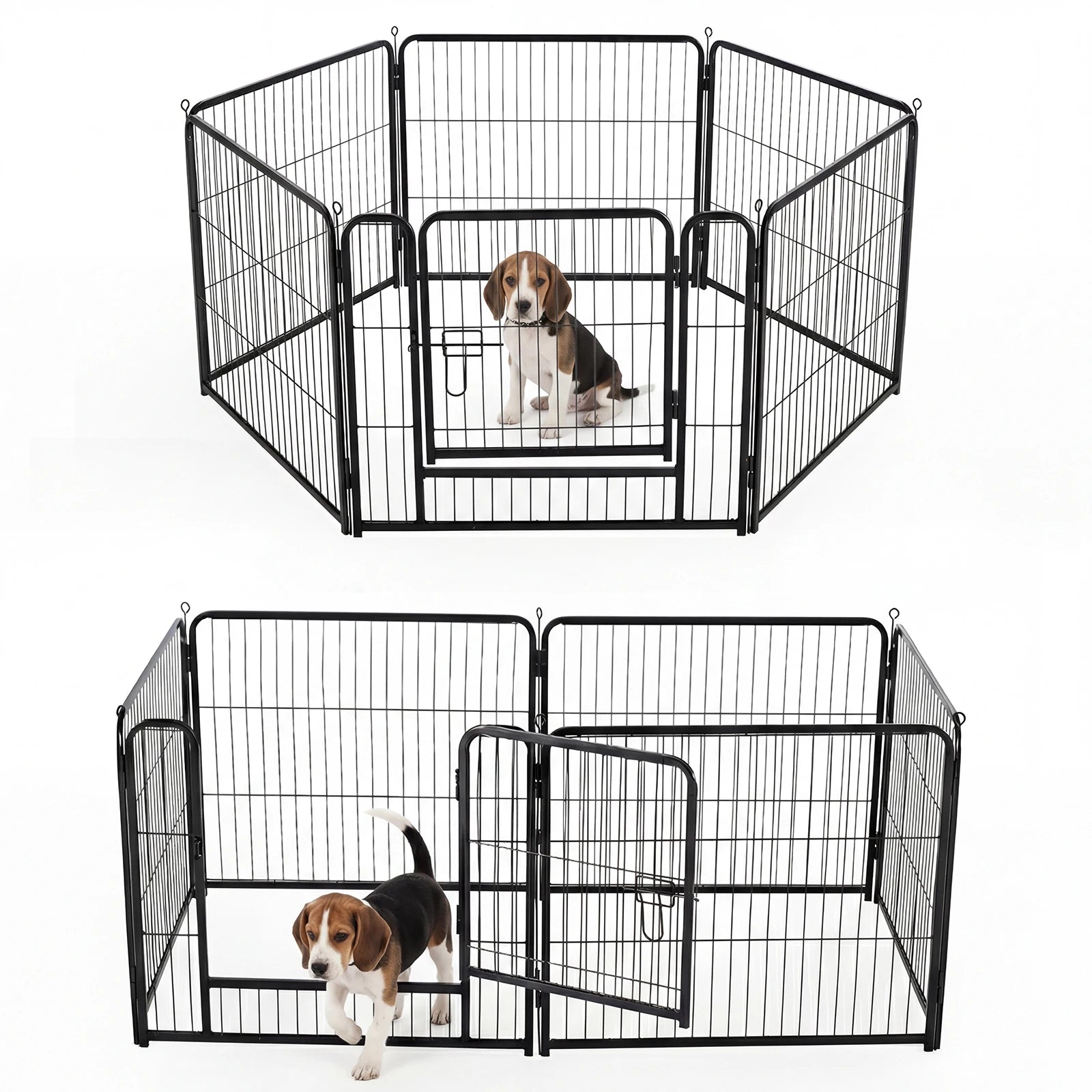 JHK Metal Dog Playpen Fence For Indoor Outdoor Use