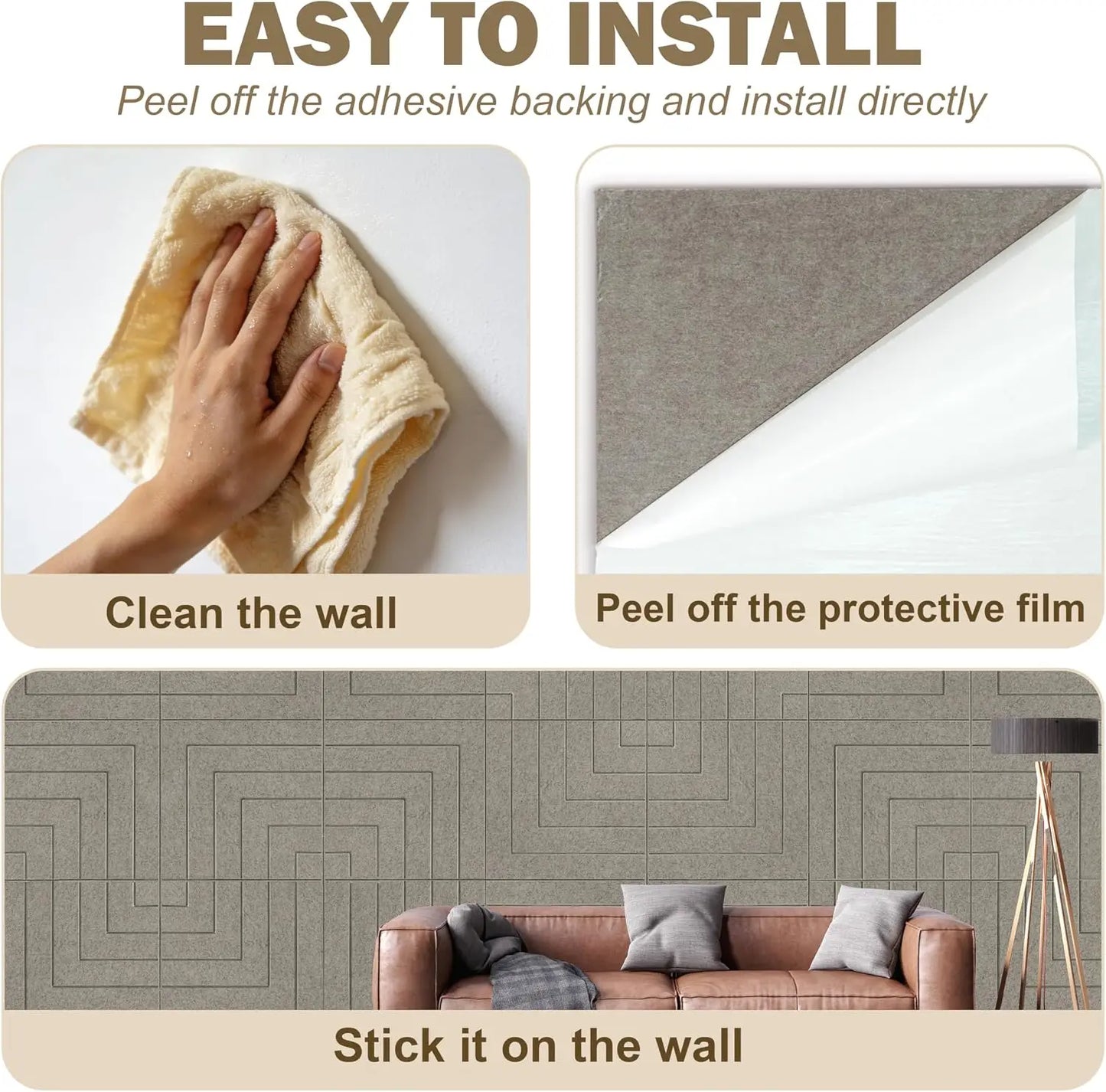 Self-Adhesive Acoustic Panels 6-Pack for Home Studio Sound Absorption