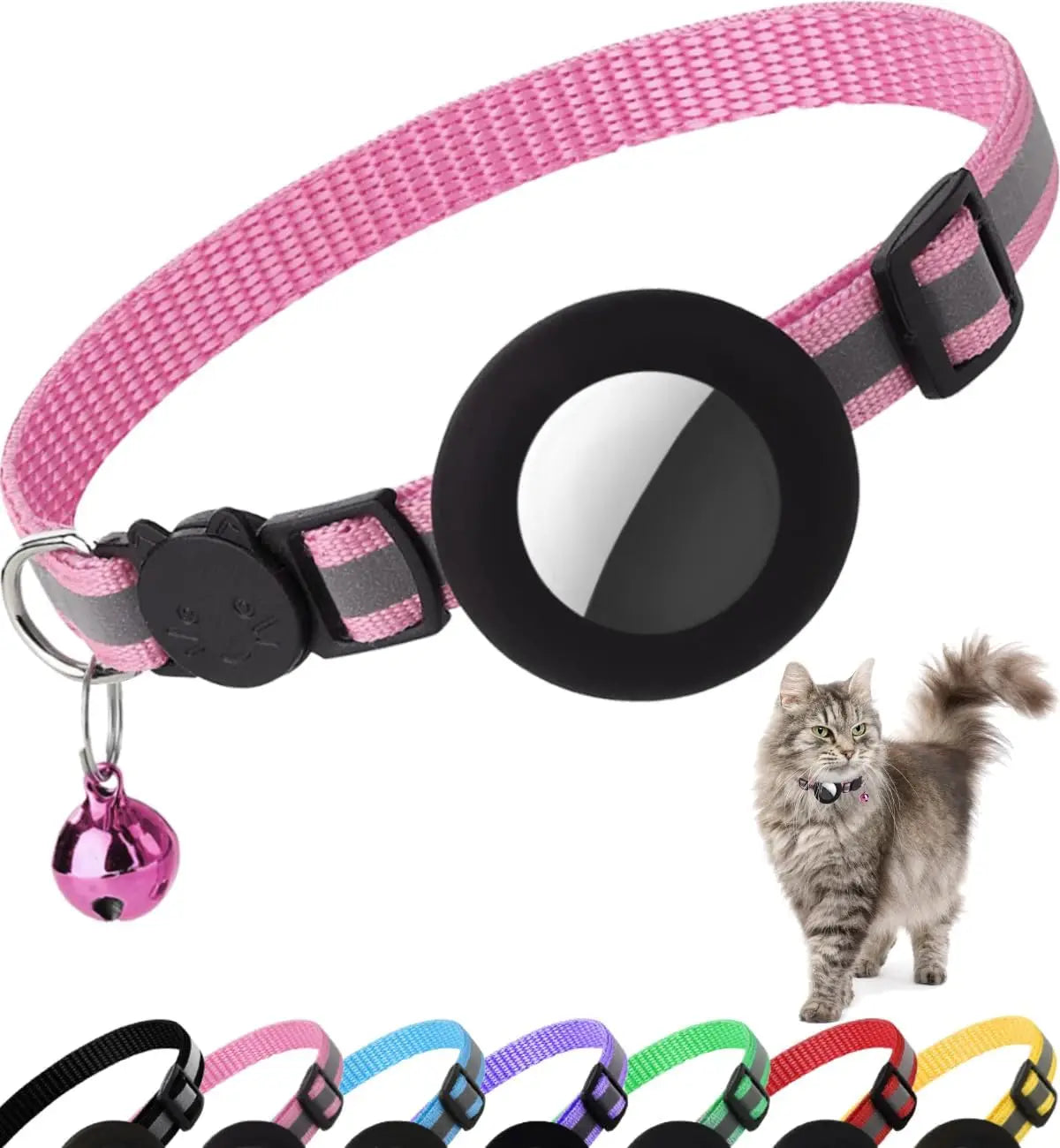 AirTag Cat Collar Breakaway Reflective Kitten Collar With AirTag Holder