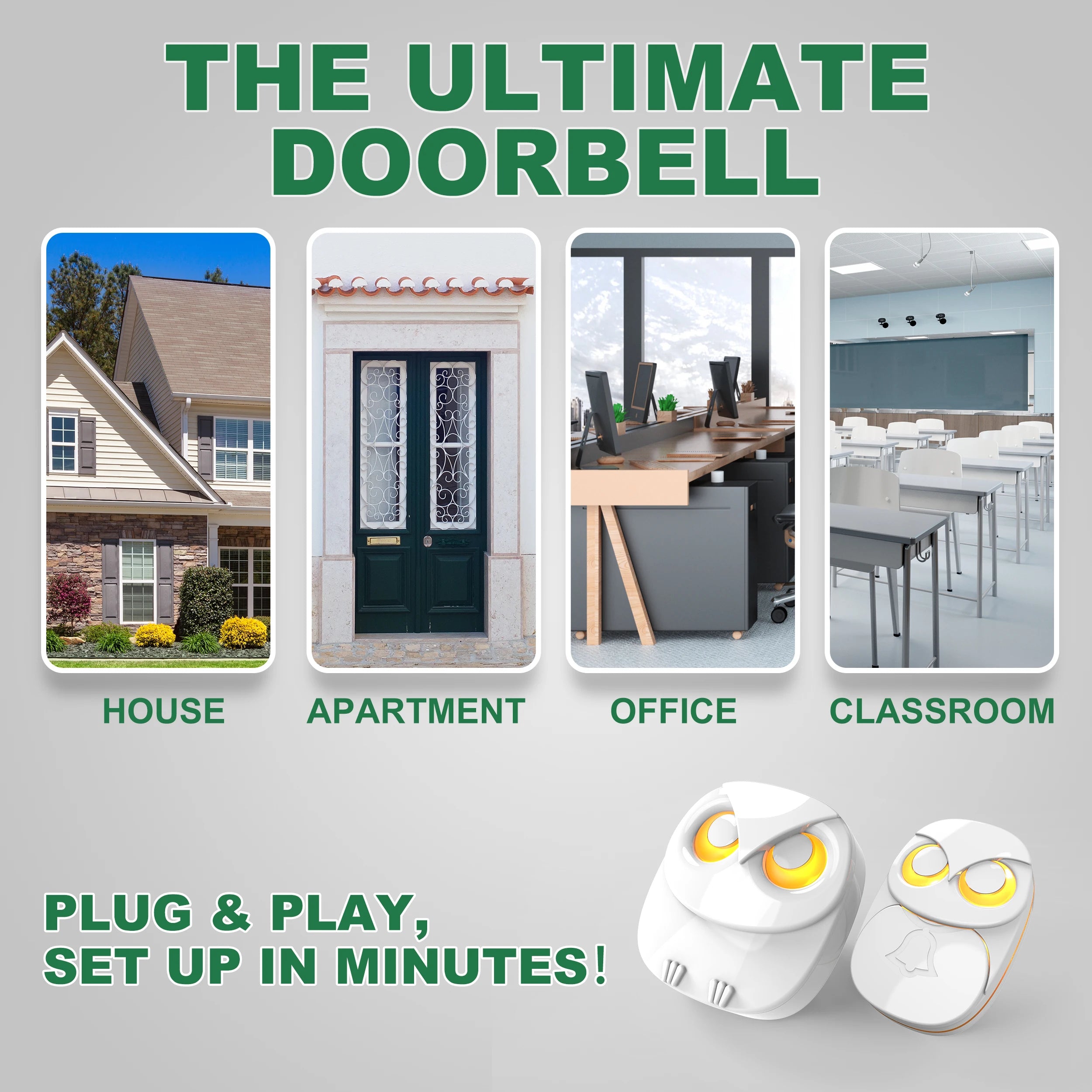 HTZSAFE Wireless Doorbell Chime Long Range 300m Waterproof Outdoor
