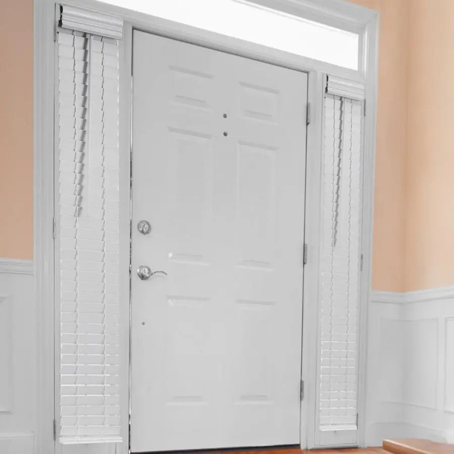 Cordless Sidelight Blinds For Front Door Faux Wood Adjustable Tilt