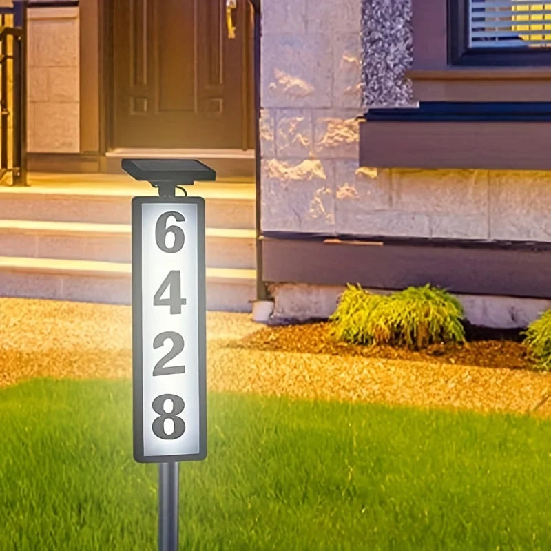 Solar Powered Ground Insert Lawn Light For Outdoor Address Signs