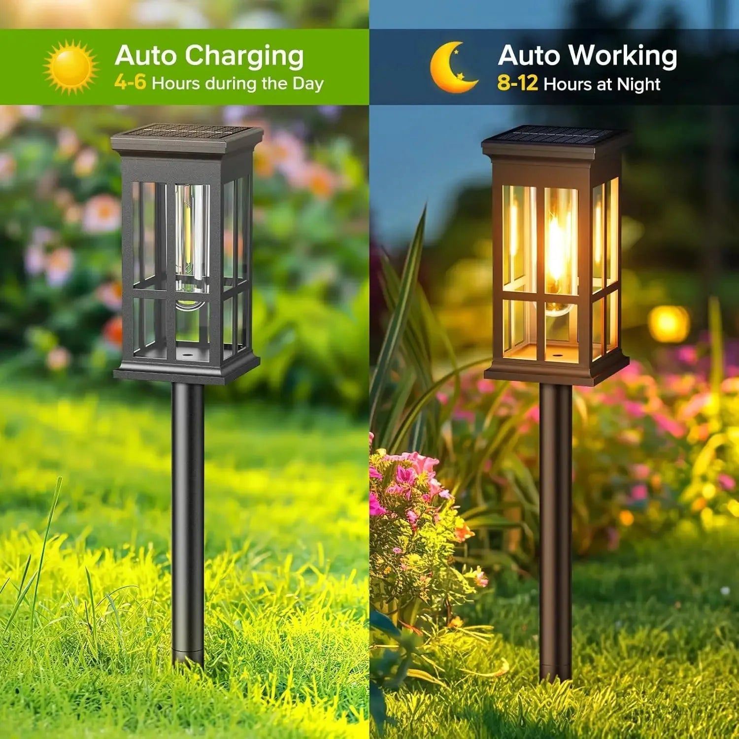 Solar LED Path Lights Waterproof For Outdoor Garden Walkways