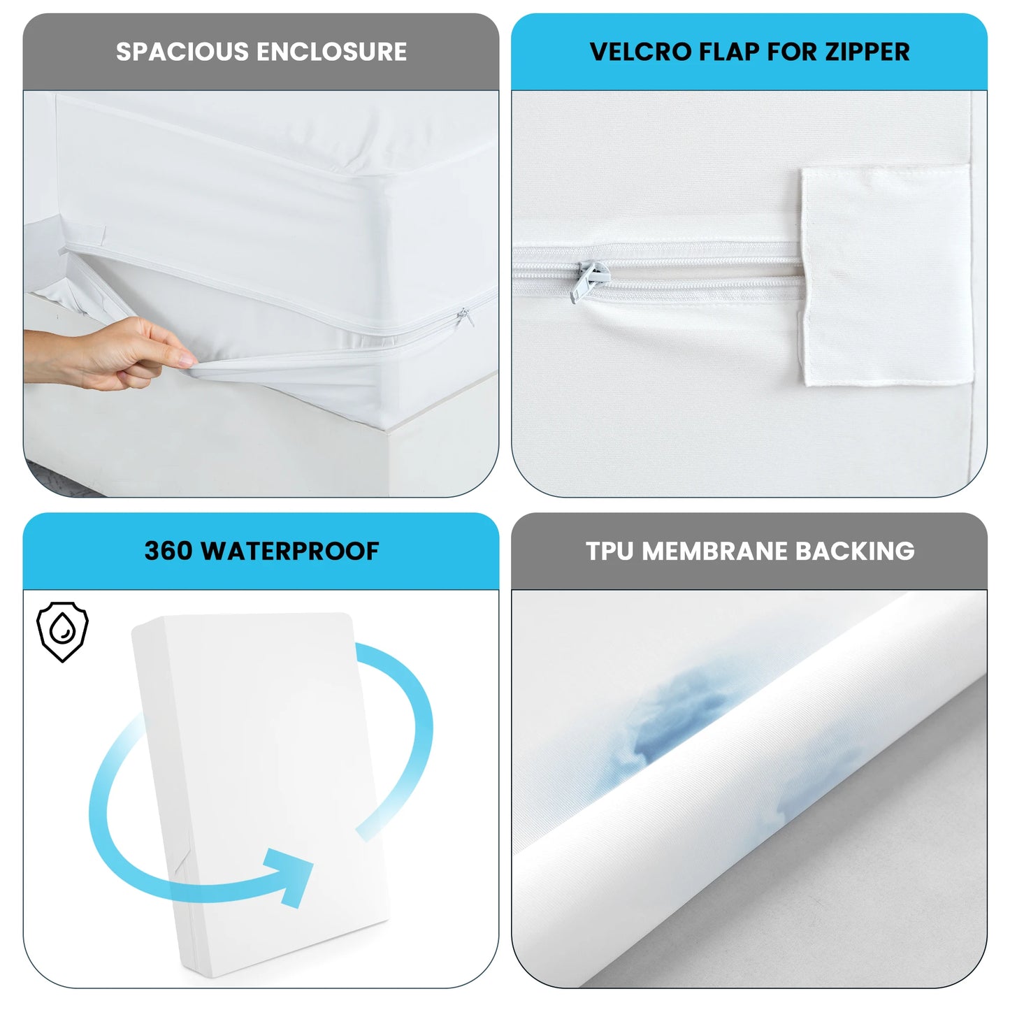 LUX Décor Mattress Encasement Bed Bug Proof Waterproof Protector