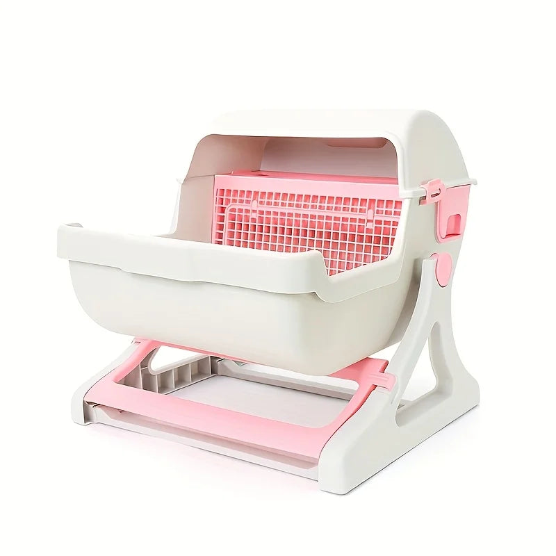 Leak Proof Durable Cat Litter Box With Removable Grid