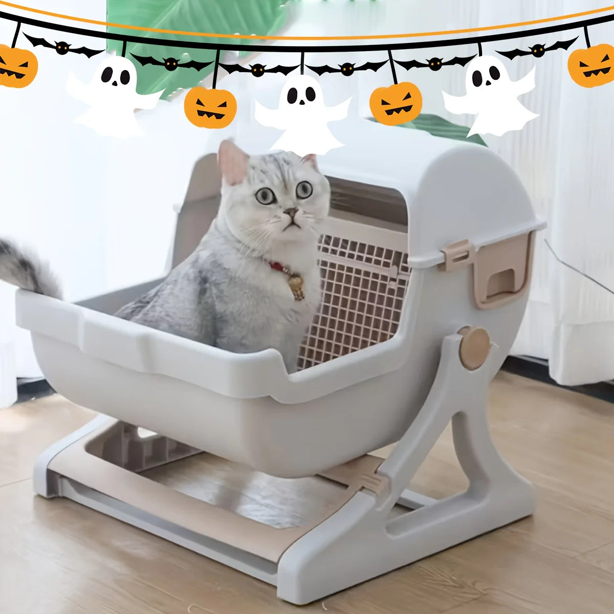 Leak Proof Durable Cat Litter Box With Removable Grid