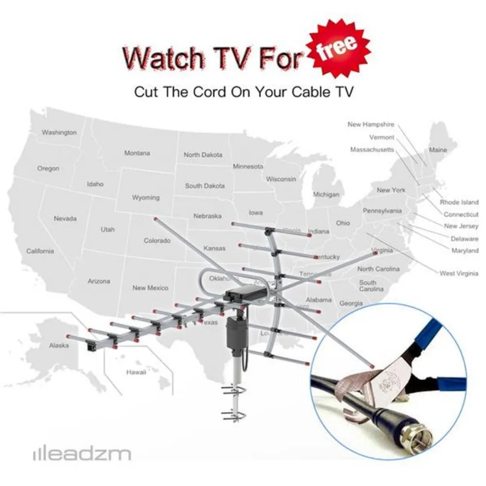 Elenxs TA-001 360 Rotation UV Antenna For 45-230 MHz And 470-860 MHz Outdoor