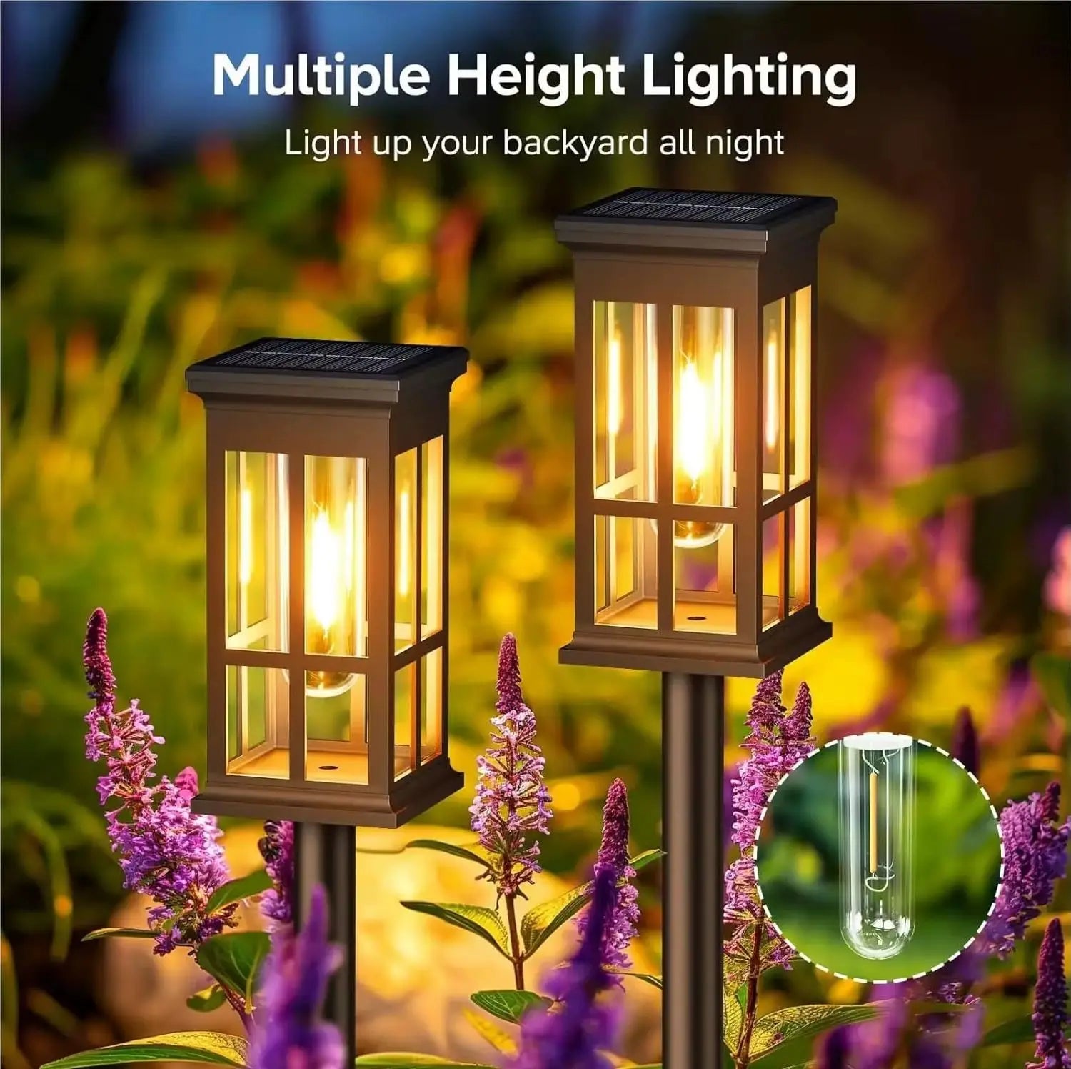 Solar LED Path Lights Waterproof For Outdoor Garden Walkways