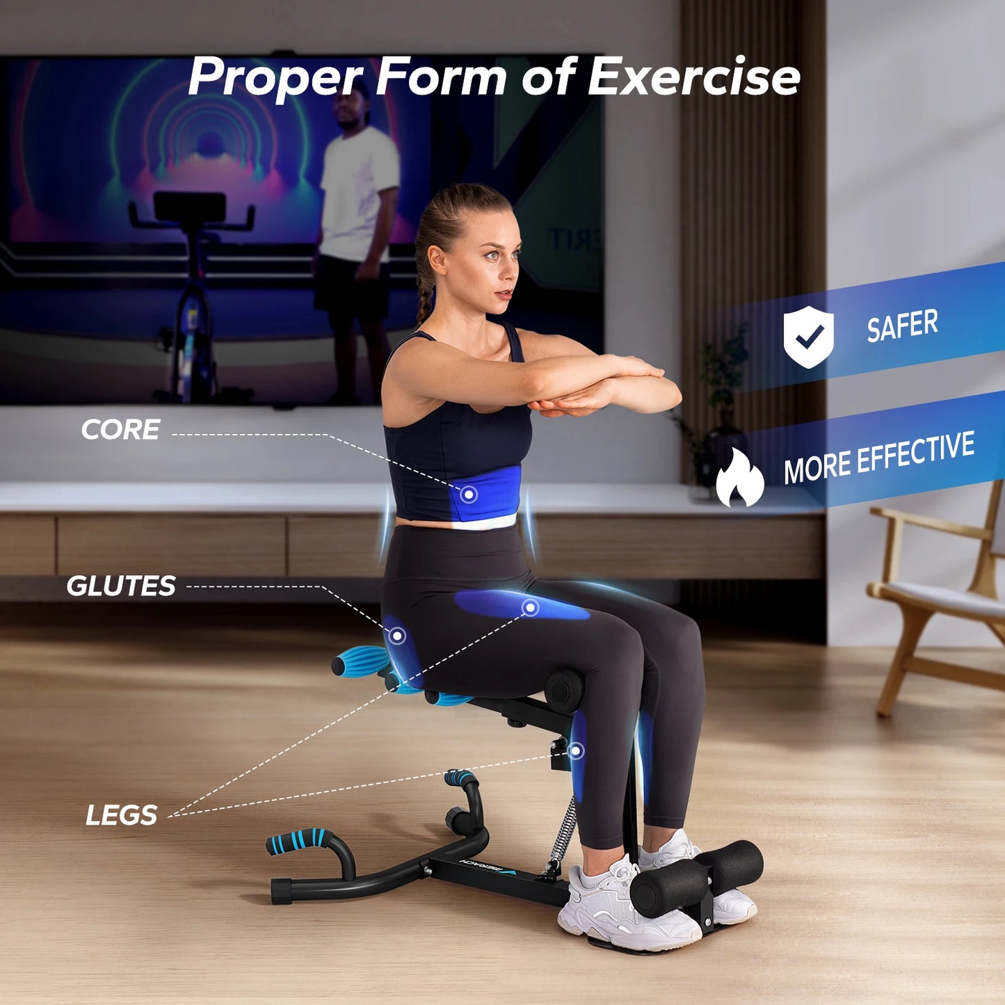 MERACH Deep Squat Machine Glutes Trainer for Core Leg Workouts
