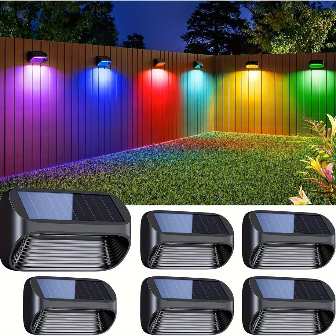Solar Wall Lamp With RGB Modes For Outdoor Patio Deck