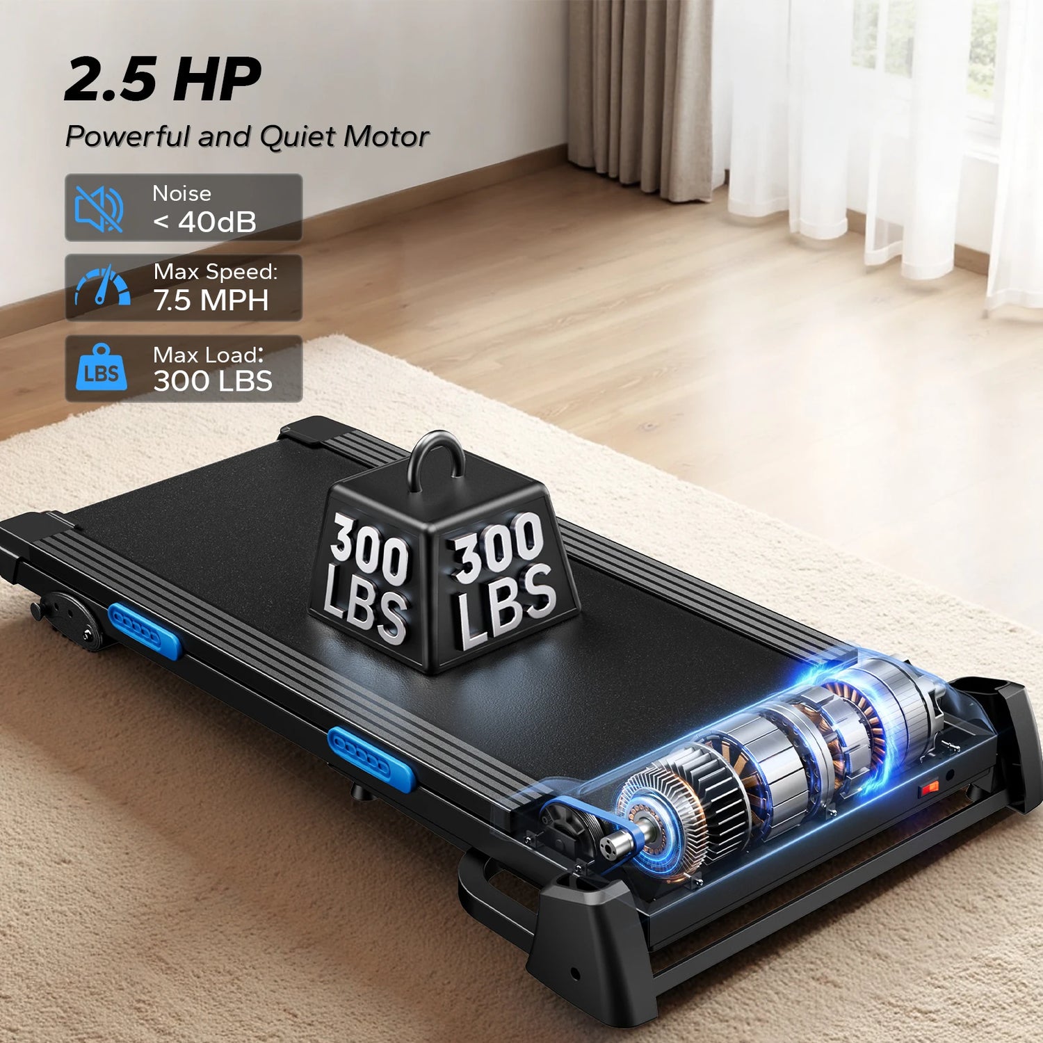 MERACH Foldable Treadmill T12 Incline Quiet With Double Deck