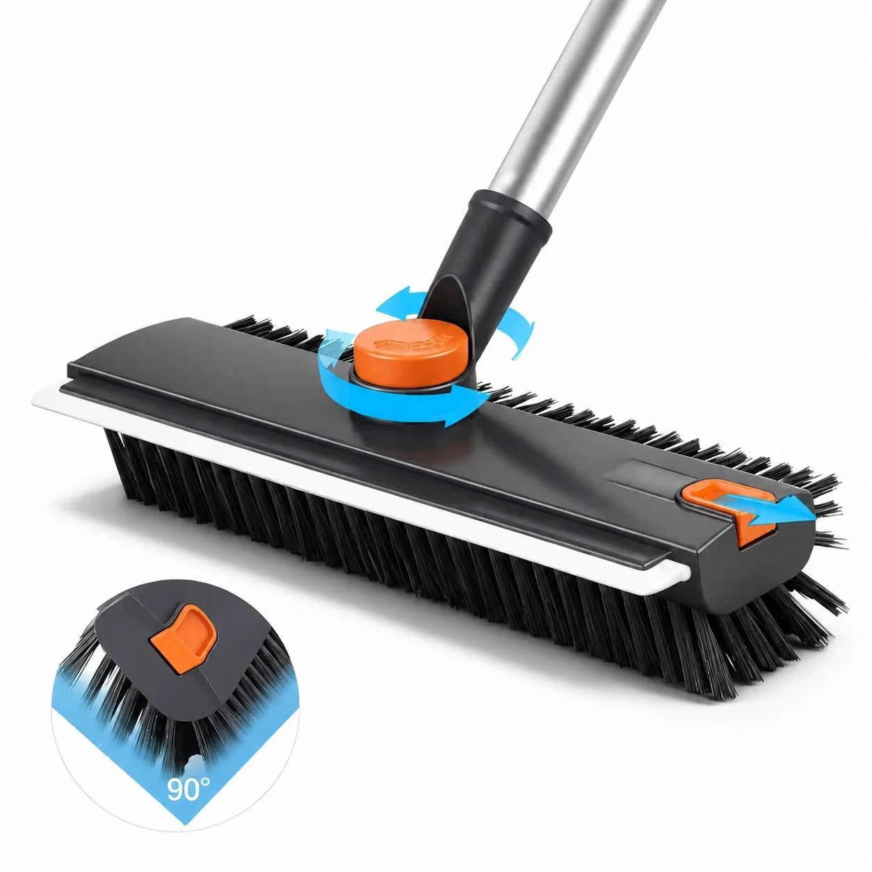 Professional Floor Scrub Brush With Squeegee For Deep Cleaning