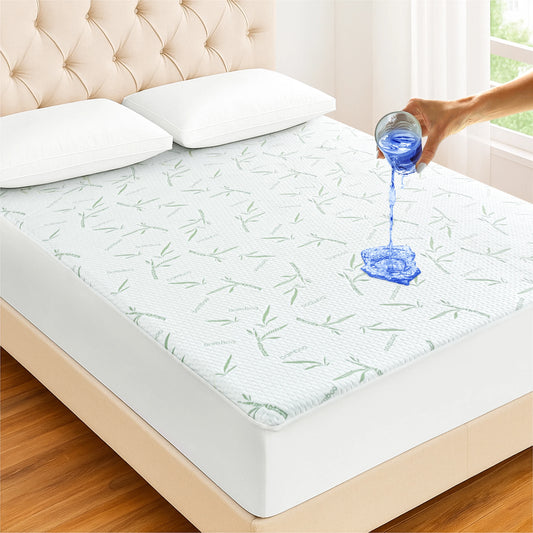 Lux Decor Mattress Protector Waterproof Bamboo Rayon Cooling Fitted Sheet