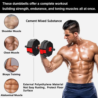 Adjustable Dumbbell To Barbell Fitness Set 3 In 1 Gym