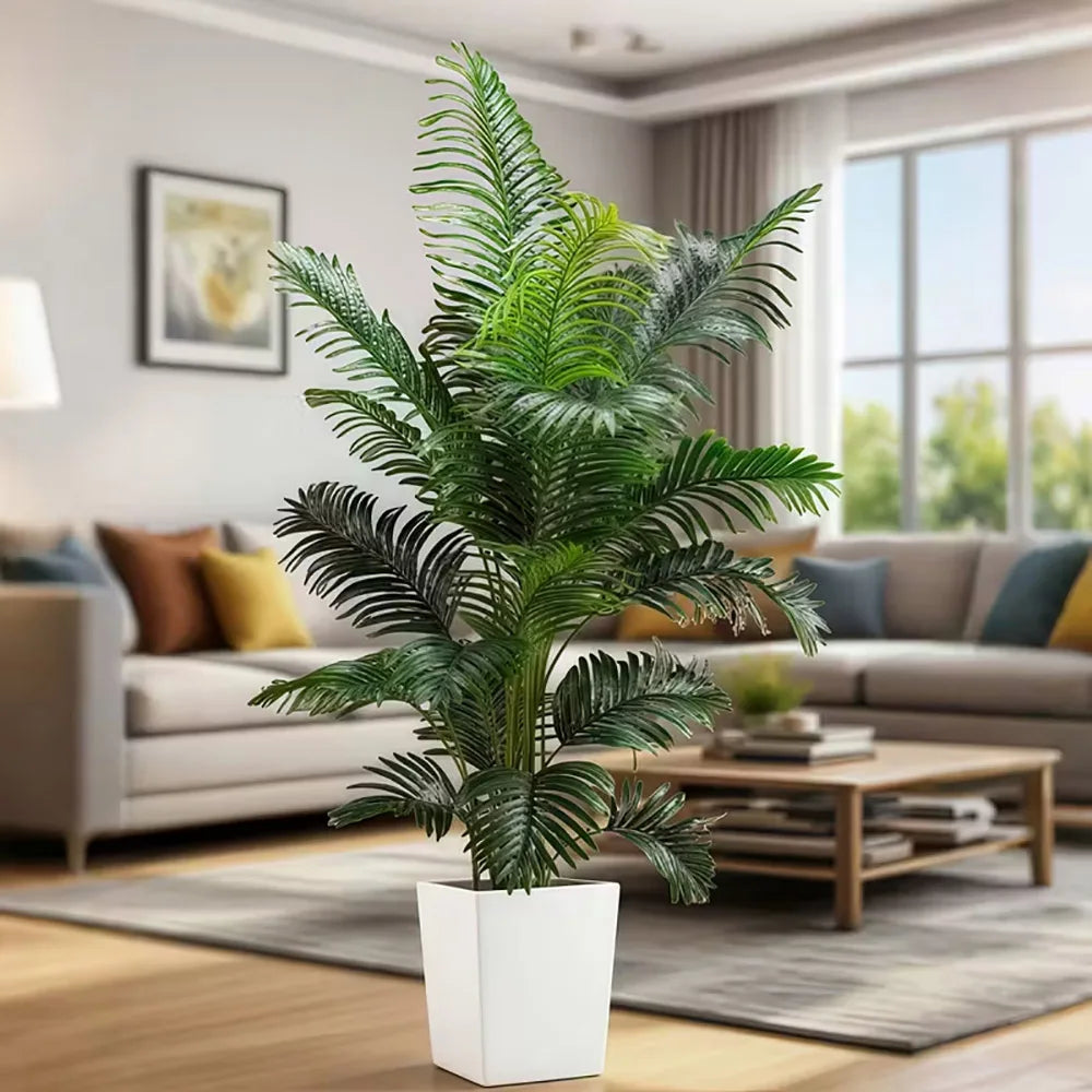 Artificial 35 Inch Palm Tree With Lifelike Leaves Indoor Outdoor