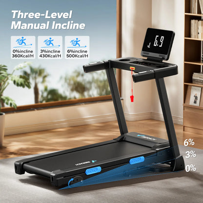 MERACH Foldable Treadmill T12 Incline Quiet With Double Deck