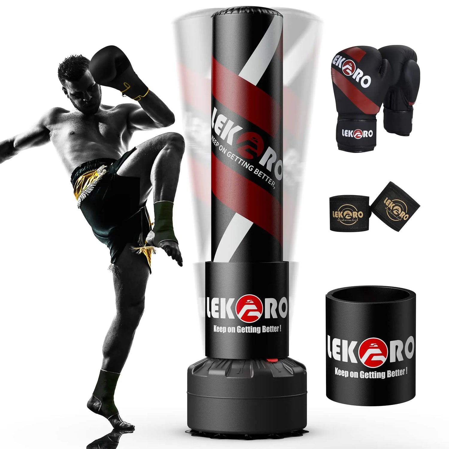 Free Standing Boxing Tower Punching Bag Muay Thai Sanda Equipment