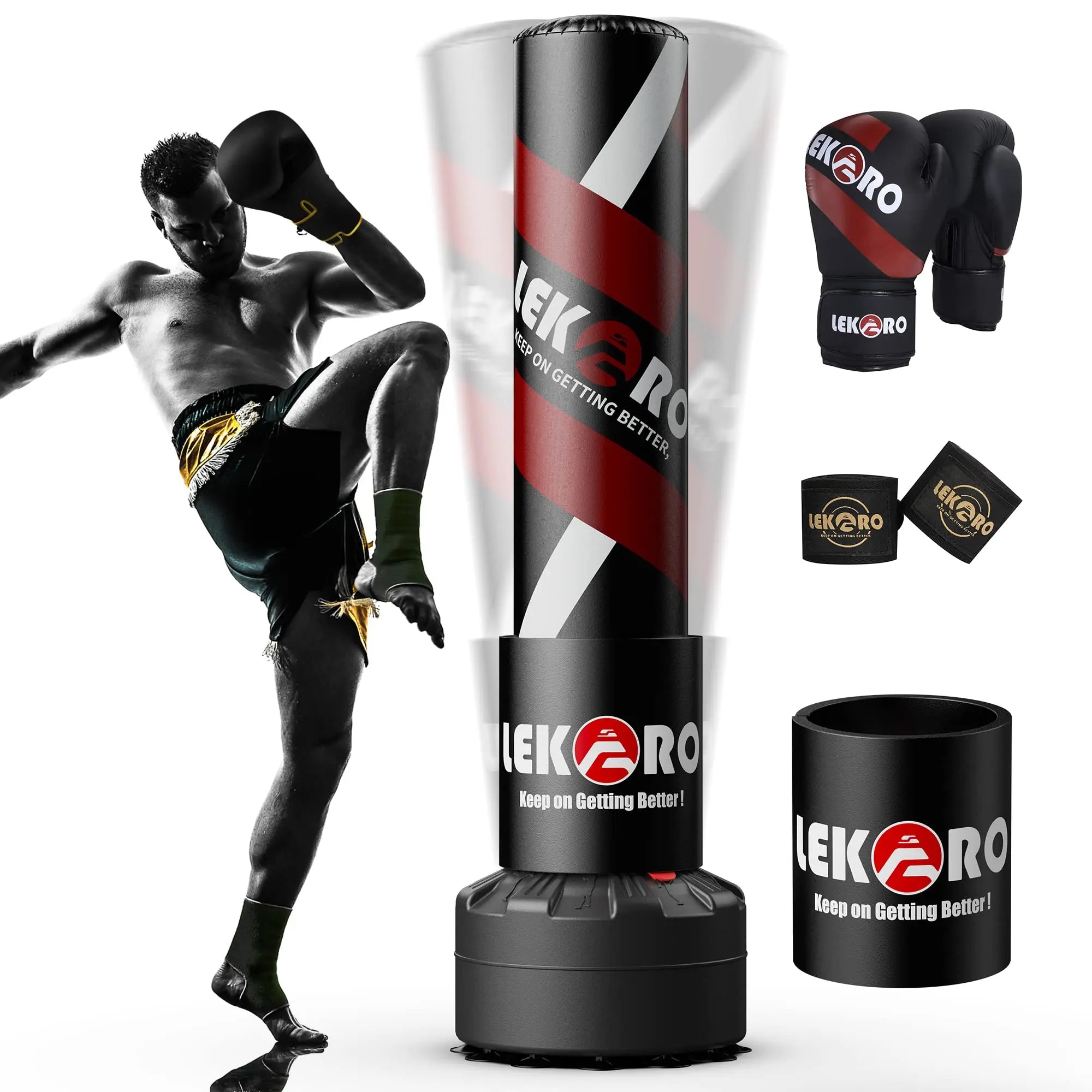 Free Standing Boxing Tower Punching Bag Muay Thai Sanda Equipment