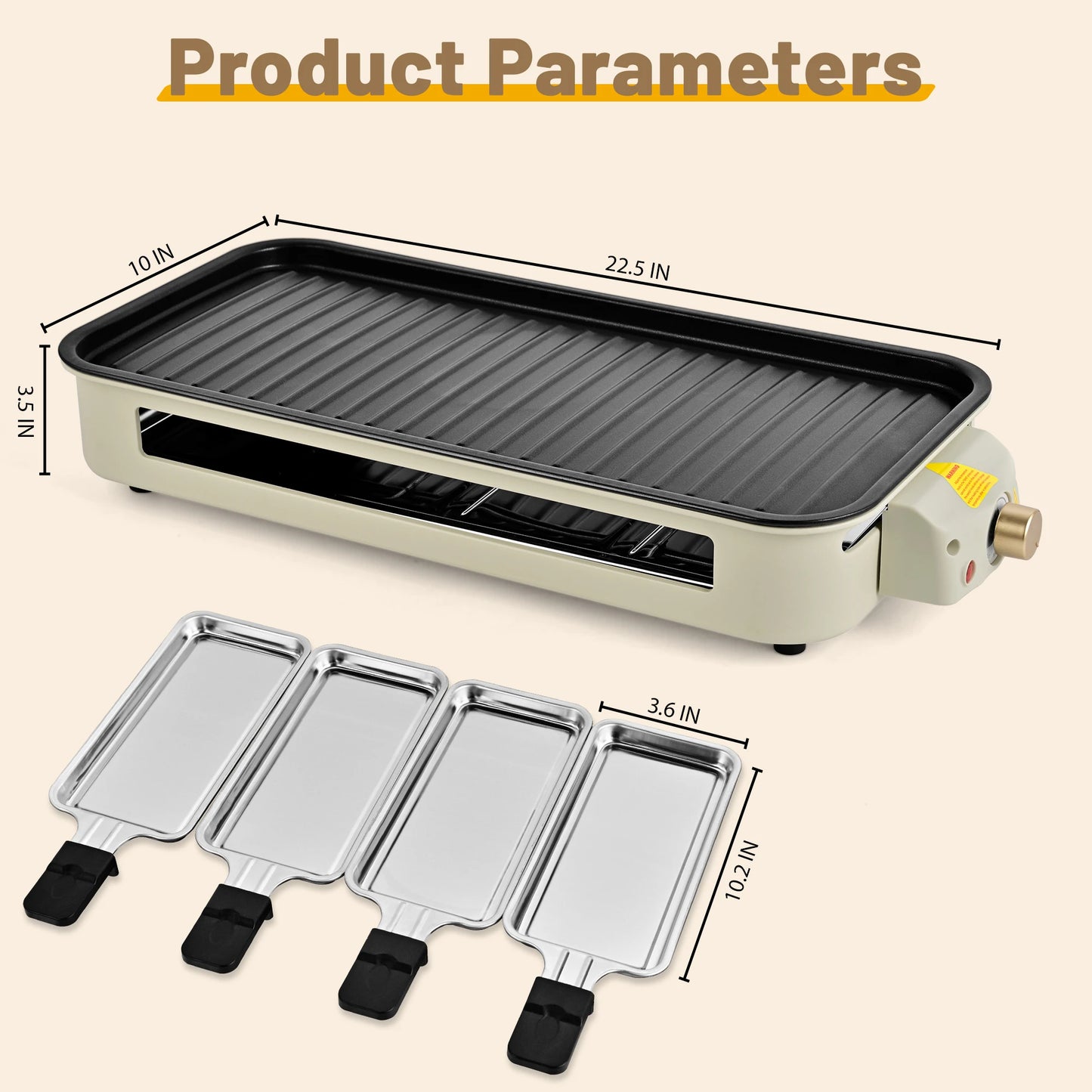Sumetas Smokeless Electric Grill With Grill Rack And Cheese Pans