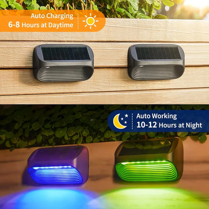 Solar Wall Lamp With RGB Modes For Outdoor Patio Deck