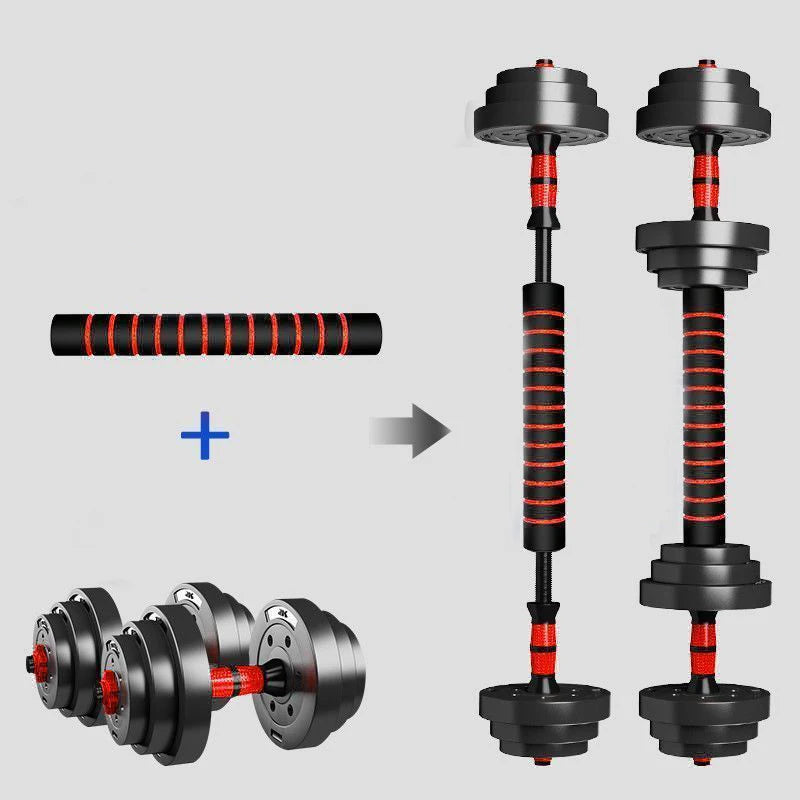 Adjustable Dumbbell Barbell Set With Anti Slip Grip For Home Gym