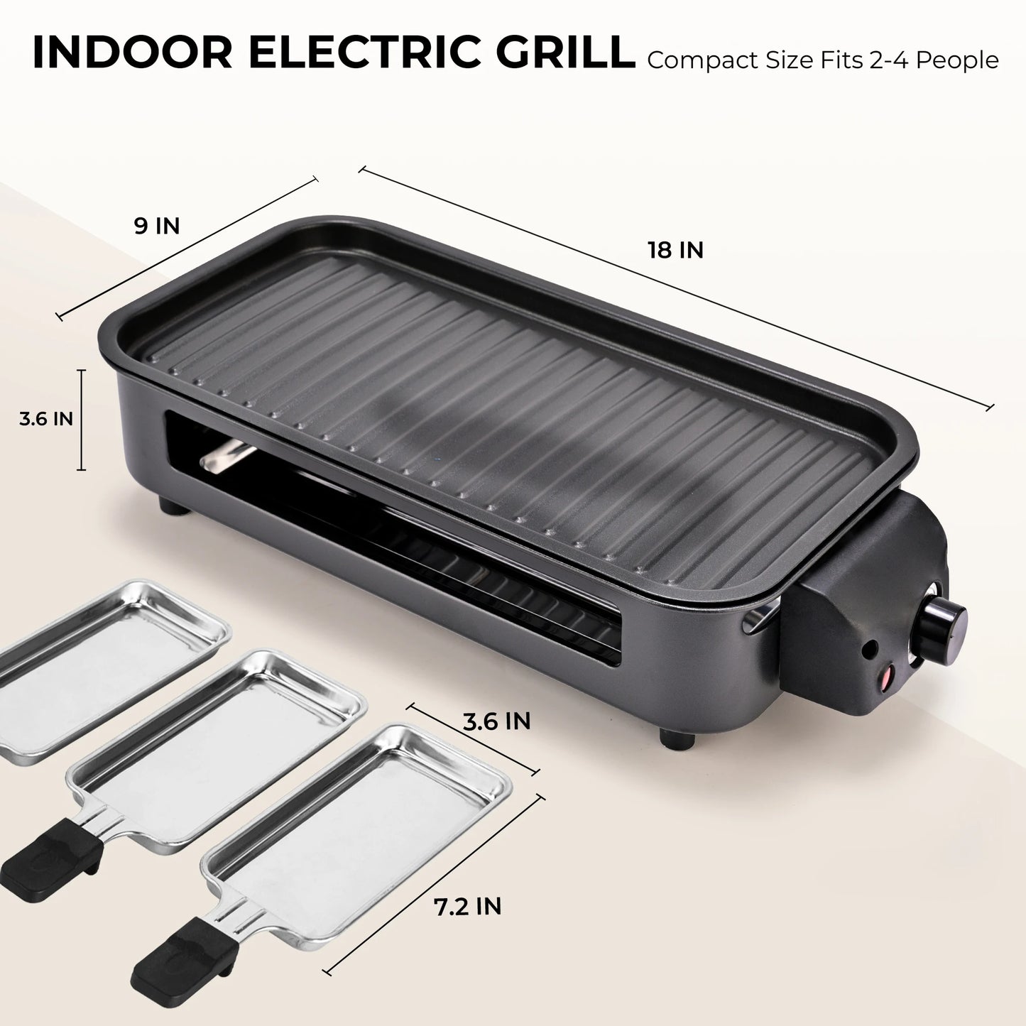 Sumetas Smokeless Electric Grill With Grill Rack And Cheese Pans