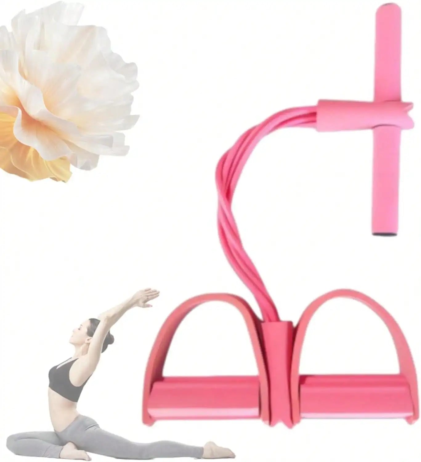 Natural Rubber Pedal Resistance Bands With Handles Home Gym Fitness