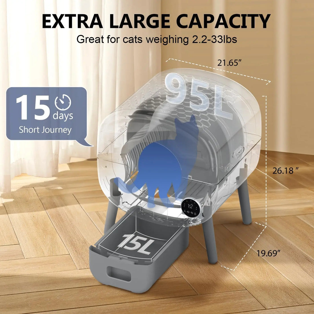 Smart Self Cleaning Cat Litter Box Automatic With App Control