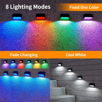 Solar Wall Lamp With RGB Modes For Outdoor Patio Deck