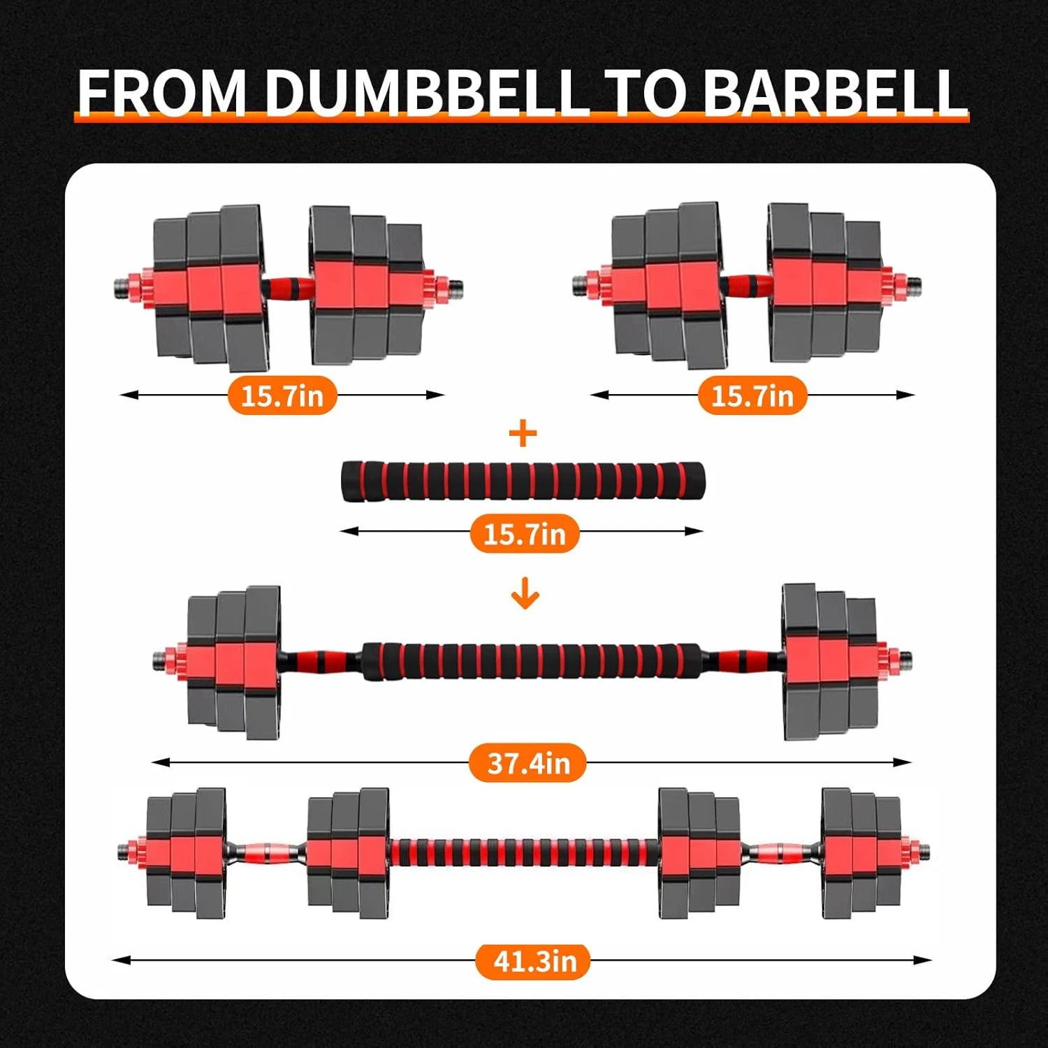 Adjustable Dumbbell To Barbell Fitness Set 3 In 1 Gym