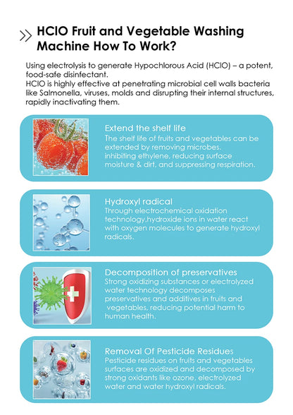 Hypochlorous Acid Disinfectant Generator For Meat And Produce Cleaning