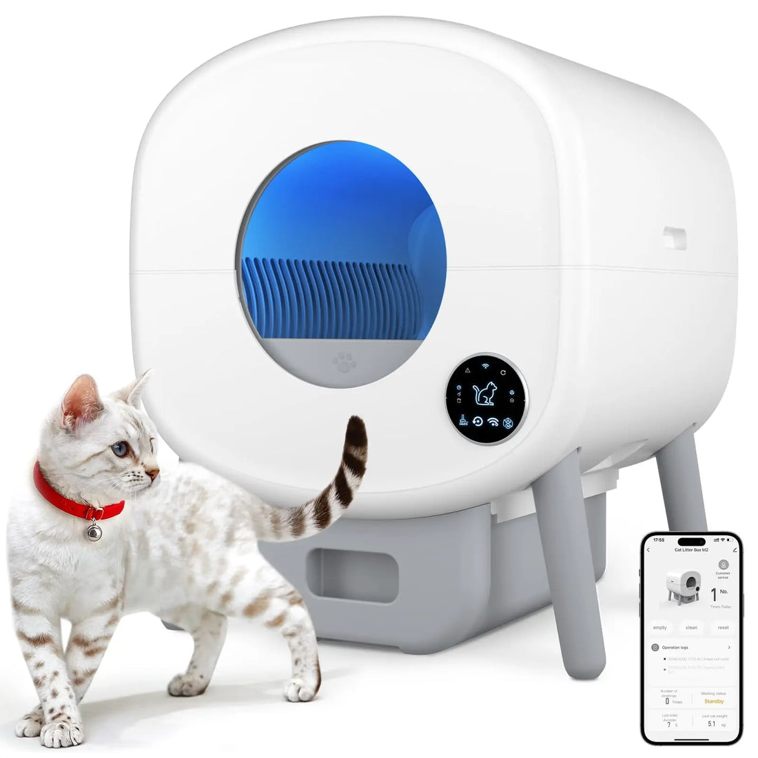 Smart Self Cleaning Cat Litter Box Automatic With App Control