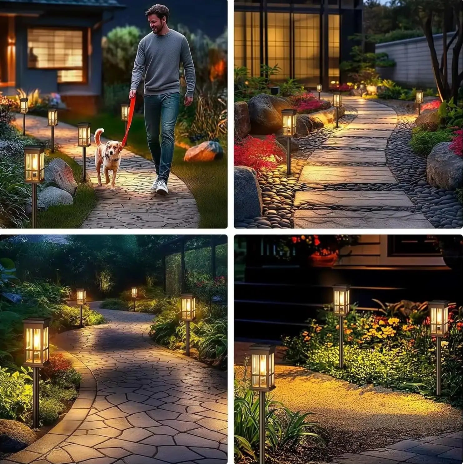 Solar LED Path Lights Waterproof For Outdoor Garden Walkways