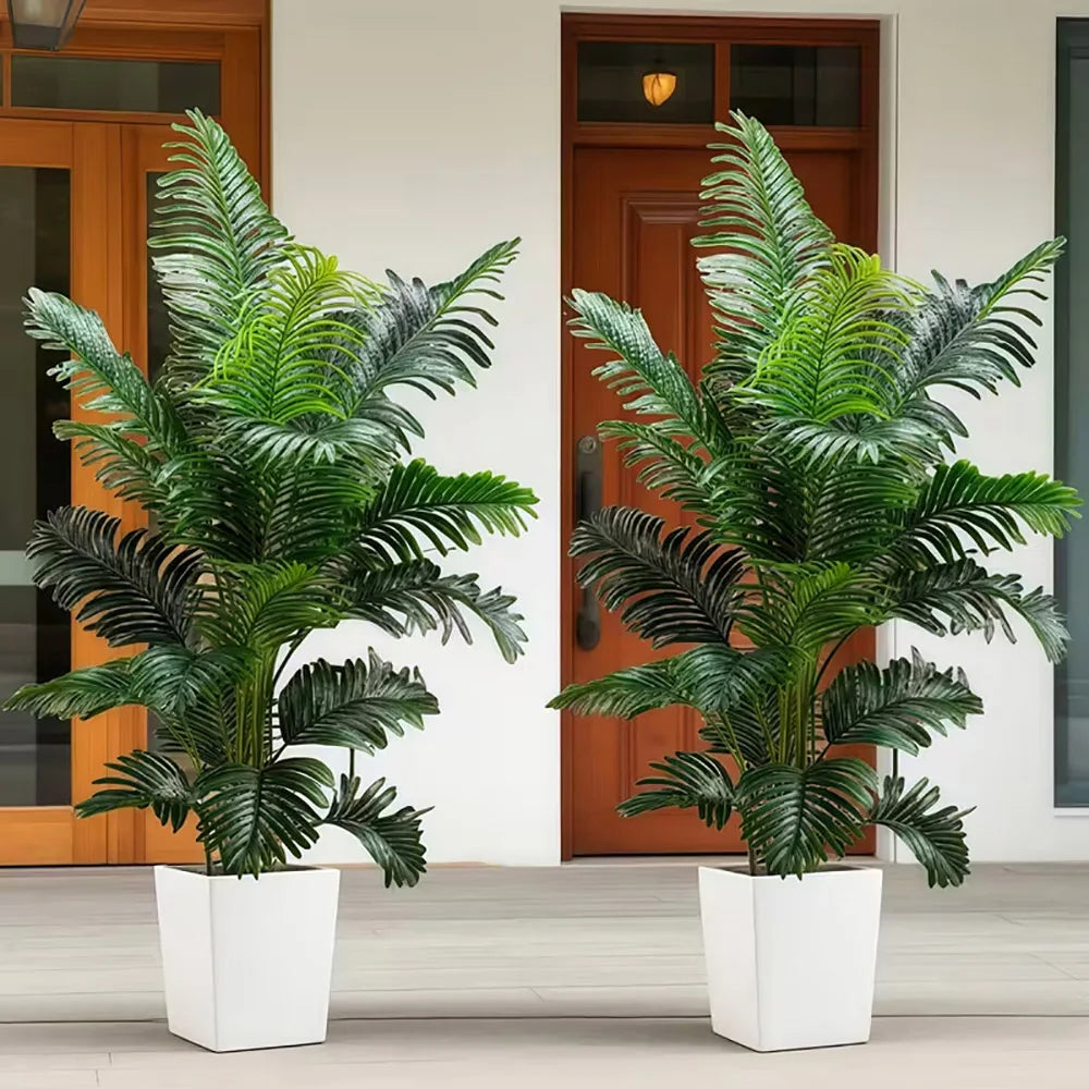 Artificial 35 Inch Palm Tree With Lifelike Leaves Indoor Outdoor