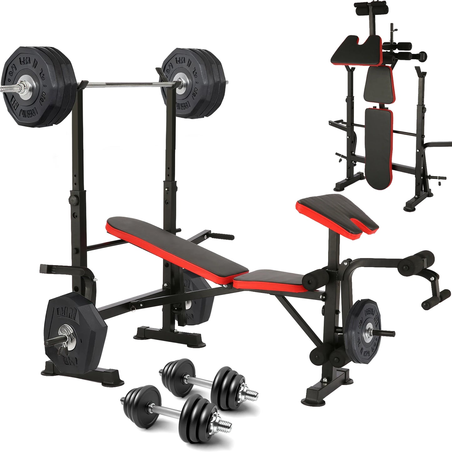 Six In One Weight Bench Set With Squat Rack And Barbell Rack