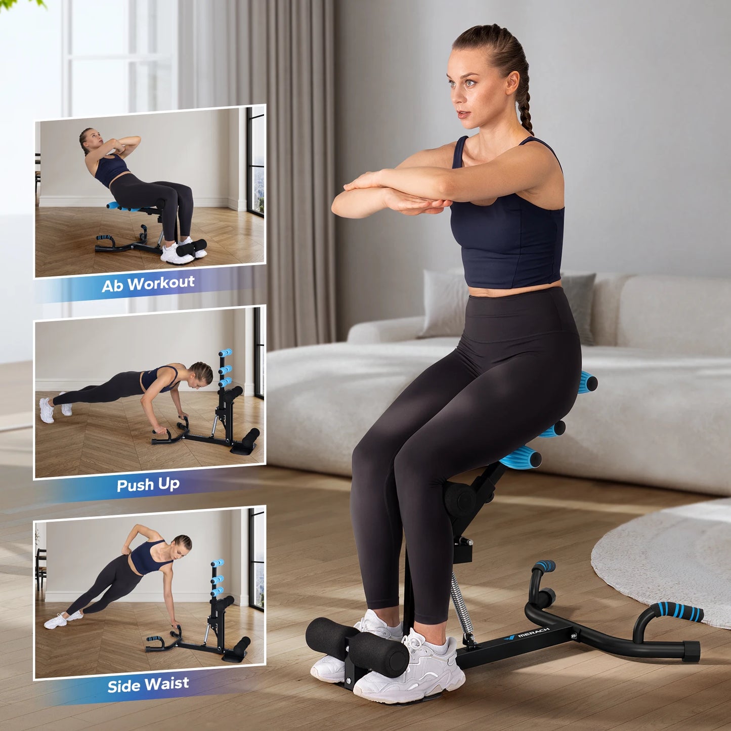 MERACH Deep Squat Machine Glutes Trainer for Core Leg Workouts