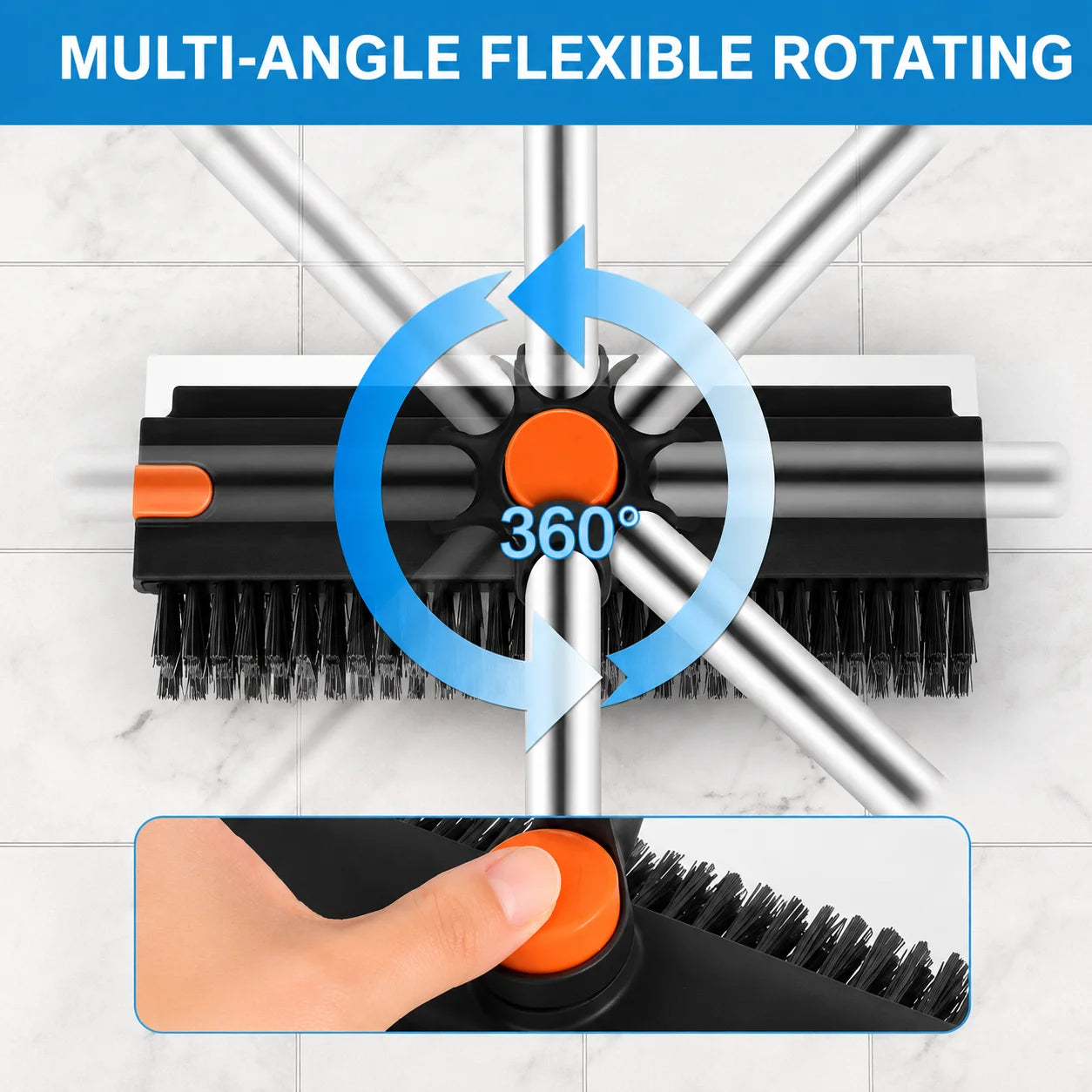 Professional Floor Scrub Brush With Squeegee For Deep Cleaning