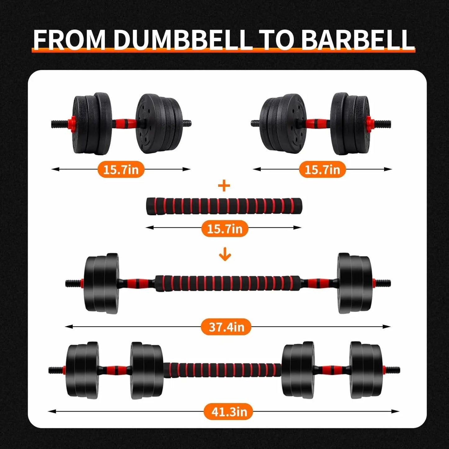 Adjustable Dumbbell Barbell Set With Anti Slip Grip For Home Gym