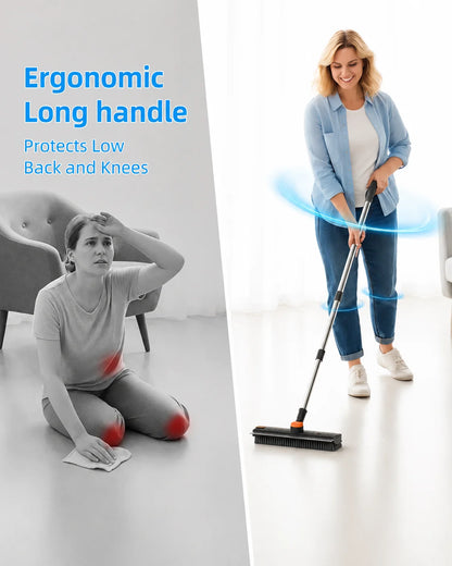 Professional Floor Scrub Brush With Squeegee For Deep Cleaning
