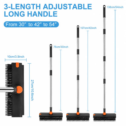 Professional Floor Scrub Brush With Squeegee For Deep Cleaning